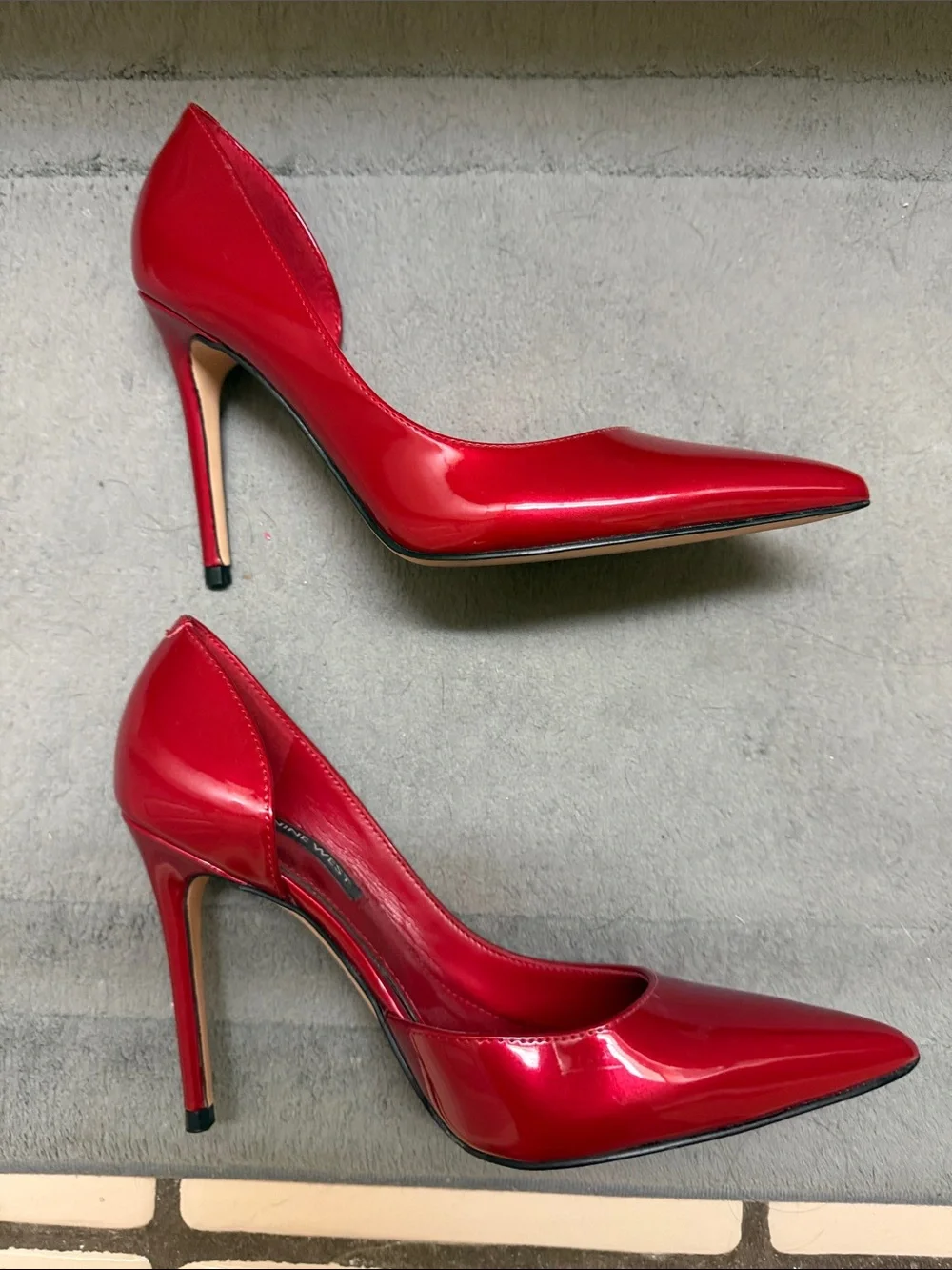 Nine West Red Patent Pointed Pumps